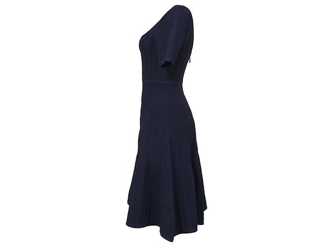 Abito Herve Leger con scollo rotondo in lana blu scuro Blu navy - vista 2