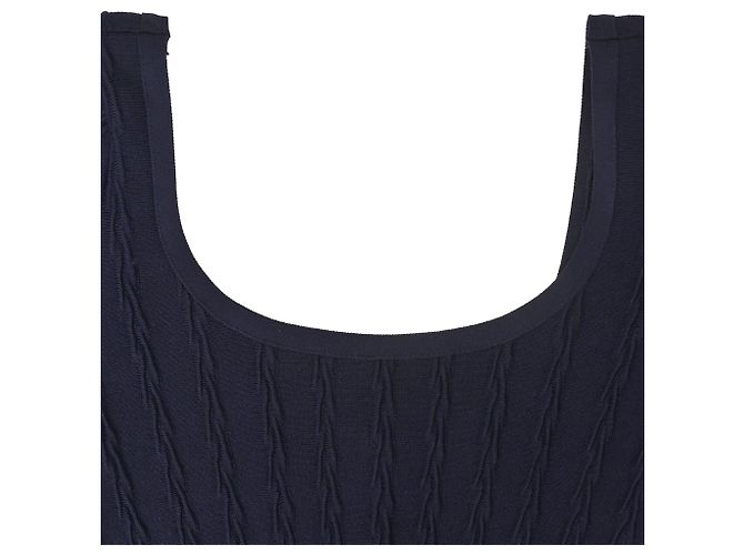 Abito Herve Leger con scollo rotondo in lana blu scuro Blu navy - vista 4
