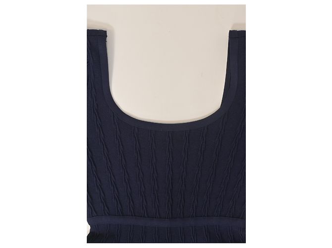 Abito Herve Leger con scollo rotondo in lana blu scuro Blu navy - vista 9
