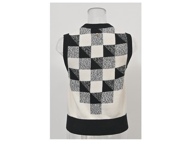 Timeless Chanel Coco Mark Strickweste aus schwarzem Kaschmir - Ansicht 10