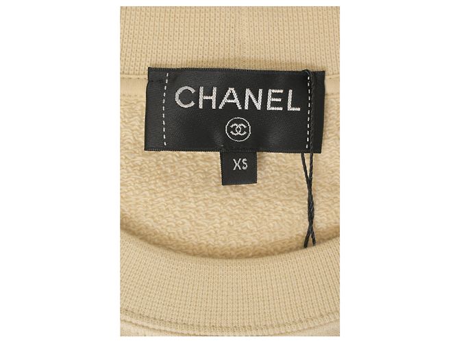 Cambon Chanel Pre-Fall 2020 Jersey con adornos Camélia en algodón beige Castaño - vista 10