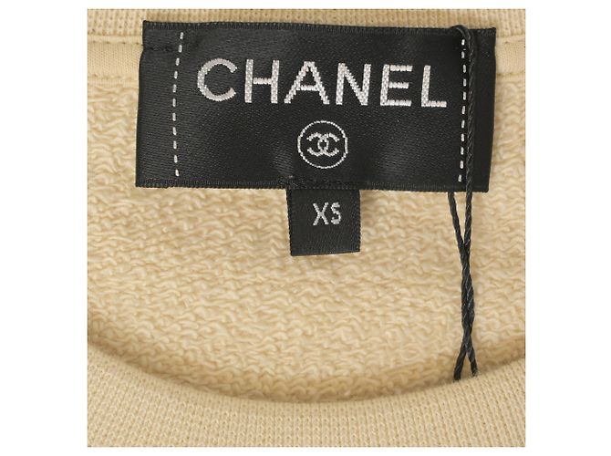 Cambon Chanel Pre-Fall 2020 Jersey con adornos Camélia en algodón beige Castaño - vista 5