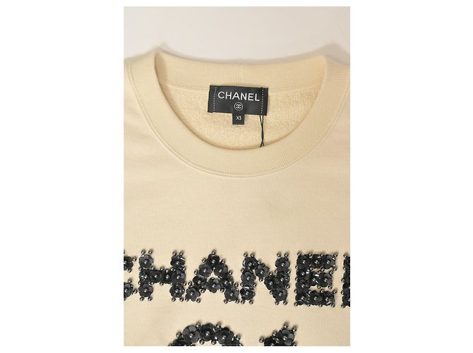 Cambon Chanel Pre-Fall 2020 Jersey con adornos Camélia en algodón beige Castaño - vista 9