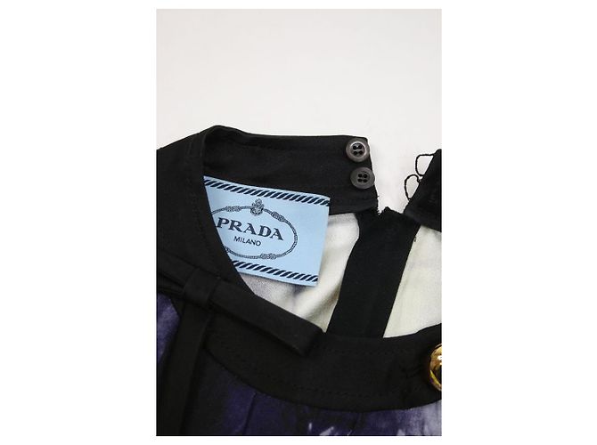 Prada Plissiertes Midikleid mit buntem Batikmuster – Größe UK 10 - Ansicht 4