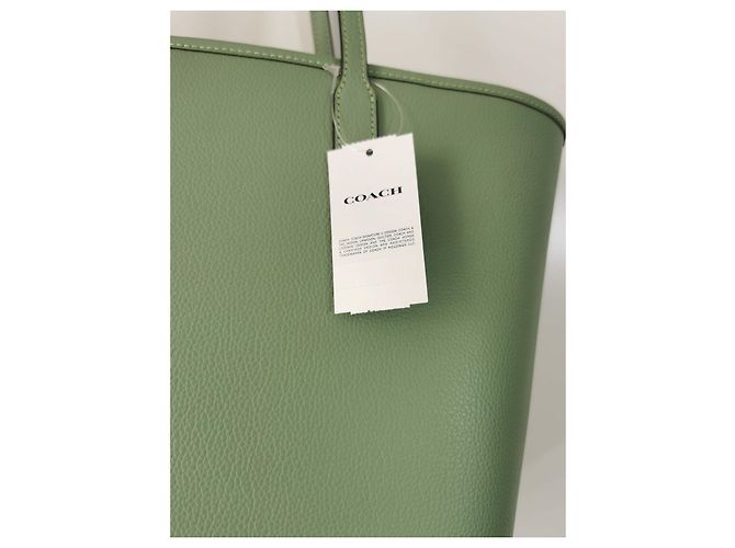 Borsa shopper Coach City in pelle verde Verde chiaro - vista 11