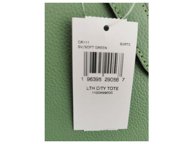 Borsa shopper Coach City in pelle verde Verde chiaro - vista 13