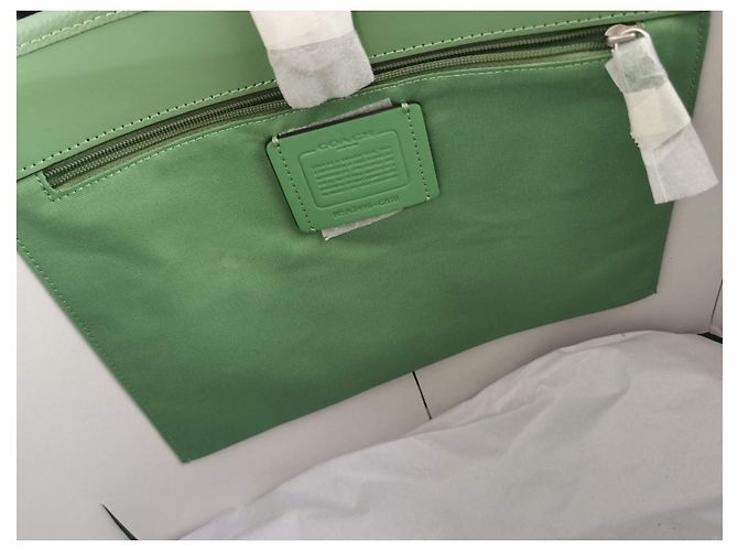 Borsa shopper Coach City in pelle verde Verde chiaro - vista 4