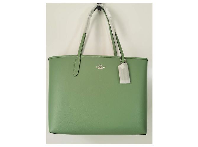 Borsa shopper Coach City in pelle verde Verde chiaro - vista 5