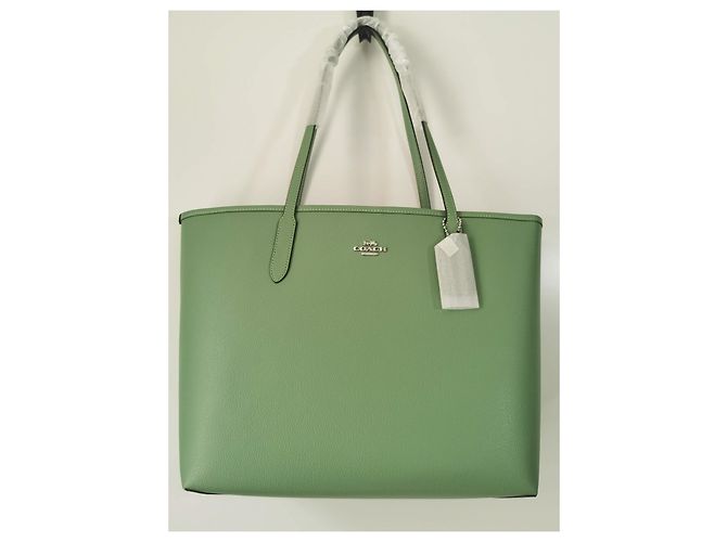 Borsa shopper Coach City in pelle verde Verde chiaro - vista 6