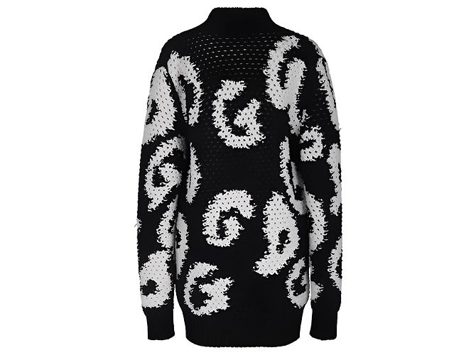 Dolce & Gabbana Cardigan Oversize aus Kaschmir mit DG Print Schwarz - Ansicht 2