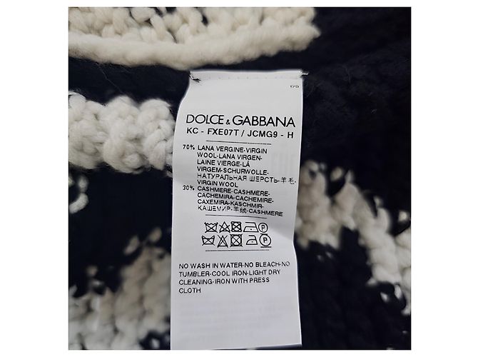 Dolce & Gabbana Cardigan Oversize aus Kaschmir mit DG Print Schwarz - Ansicht 3