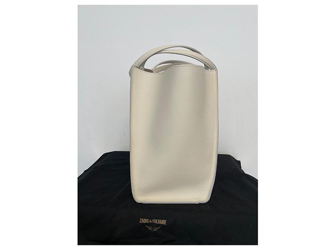 Saco tote Zadig & Voltaire LE BORDERLINE em couro cru Fora de branco - vista 2