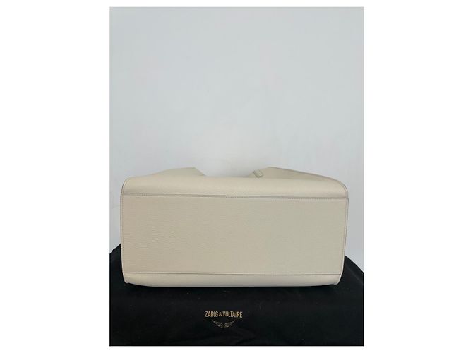 Saco tote Zadig & Voltaire LE BORDERLINE em couro cru Fora de branco - vista 5