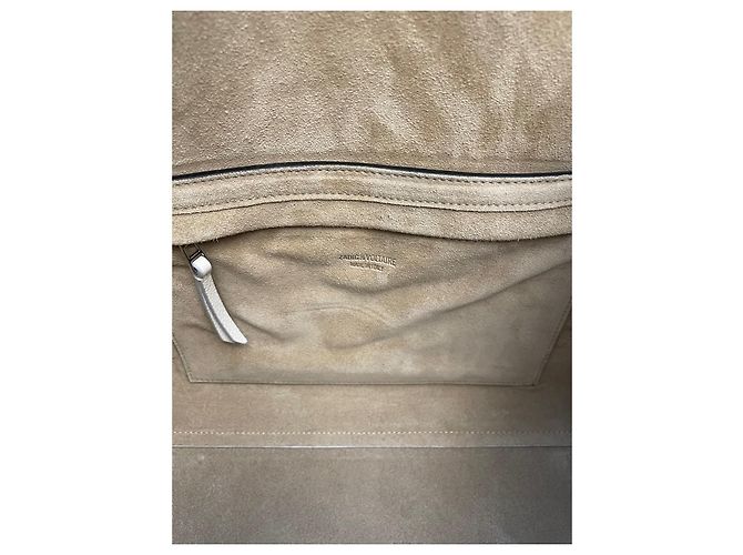 Saco tote Zadig & Voltaire LE BORDERLINE em couro cru Fora de branco - vista 8