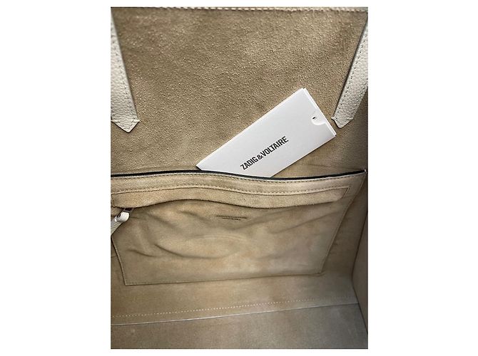 Saco tote Zadig & Voltaire LE BORDERLINE em couro cru Fora de branco - vista 9