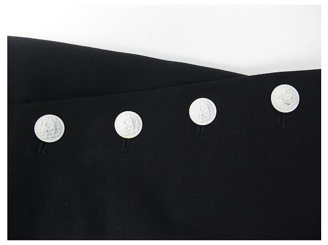 NEUE CHANEL LANGE JACKE P31042 GRÖSSE 34 S AUS SCHWARZER WOLLJACKE - Ansicht 12