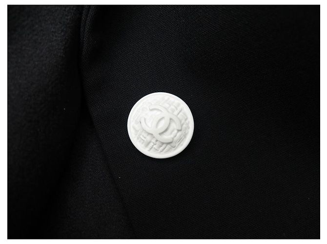 NEUE CHANEL LANGE JACKE P31042 GRÖSSE 34 S AUS SCHWARZER WOLLJACKE - Ansicht 13