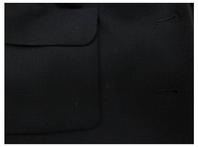 NEUE CHANEL LANGE JACKE P31042 GRÖSSE 34 S AUS SCHWARZER WOLLJACKE - Ansicht 15