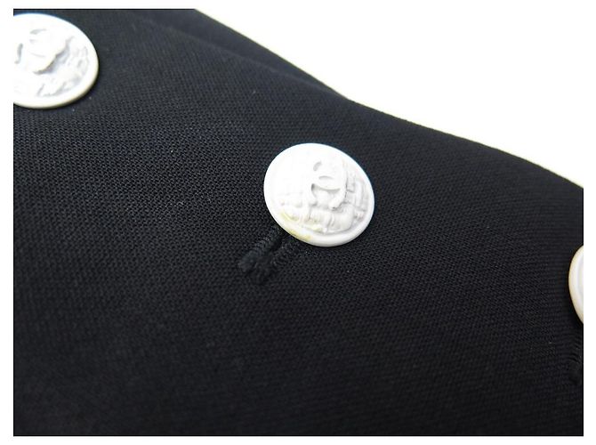 NEUE CHANEL LANGE JACKE P31042 GRÖSSE 34 S AUS SCHWARZER WOLLJACKE - Ansicht 16