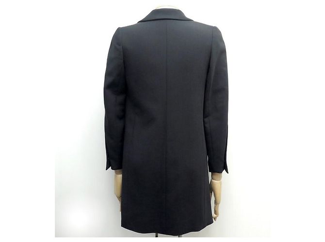 NEUE CHANEL LANGE JACKE P31042 GRÖSSE 34 S AUS SCHWARZER WOLLJACKE - Ansicht 3