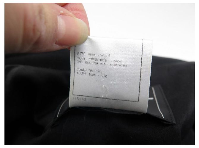 NEUE CHANEL LANGE JACKE P31042 GRÖSSE 34 S AUS SCHWARZER WOLLJACKE - Ansicht 6