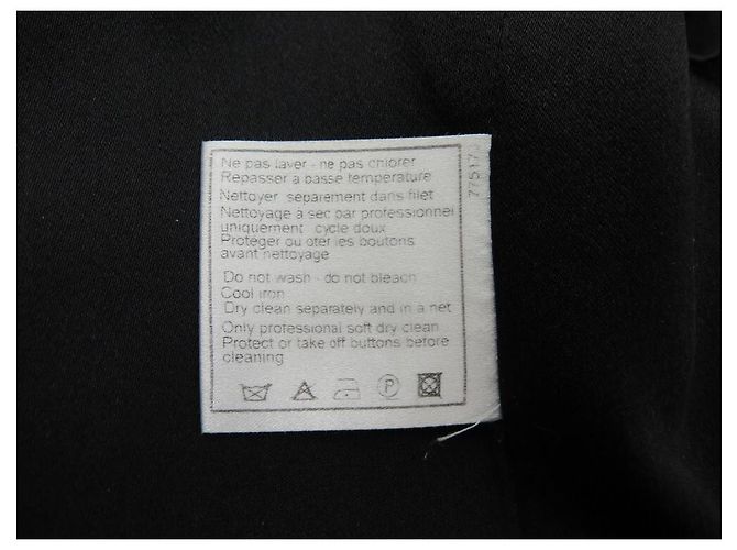 NEUE CHANEL LANGE JACKE P31042 GRÖSSE 34 S AUS SCHWARZER WOLLJACKE - Ansicht 7