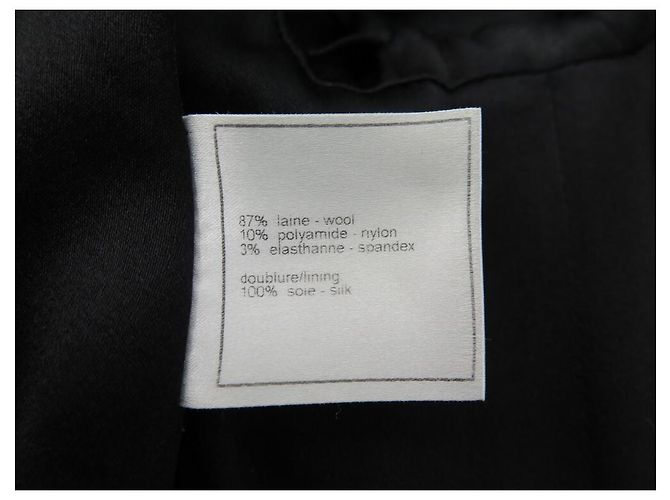NEUE CHANEL LANGE JACKE P31042 GRÖSSE 34 S AUS SCHWARZER WOLLJACKE - Ansicht 8