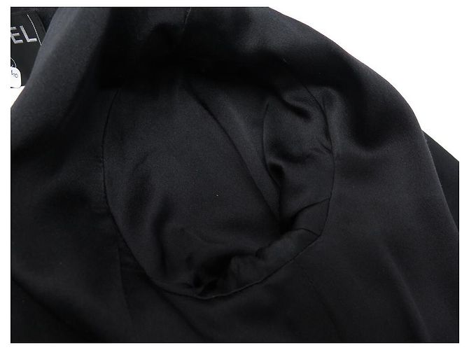 NEUE CHANEL LANGE JACKE P31042 GRÖSSE 34 S AUS SCHWARZER WOLLJACKE - Ansicht 9