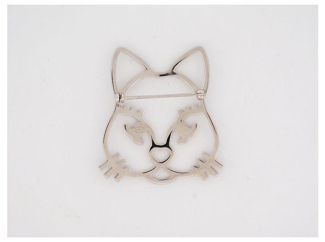 CHANEL CHOUPETTE CAT BROOCH SILVER STRASS + COLLECTOR'S BOX NEW BROOCH Silvery - view 2