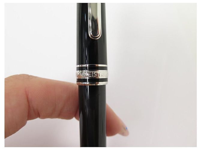 MONTBLANC CLASSIC PLATINUM KUGELSCHREIBER 132445 SCHWARZER HARZ-TOLLER - Ansicht 6