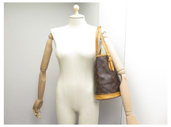 LOUIS VUITTON BUCKET PM HANDBAG M42238 MONOGRAM TOTE LV CANVAS HANDBAG Brown - view 7