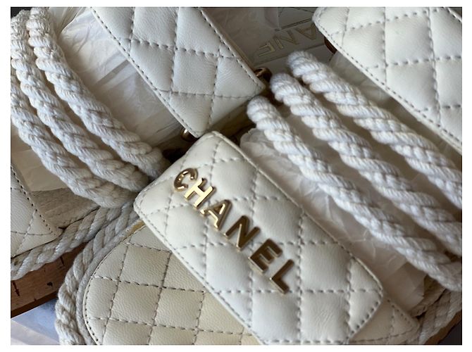 Chanel Spartiaten Sandalen 39 Beige - Ansicht 2