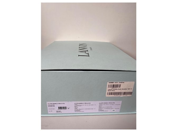 Sneakers Lanvin Curb in pelle di cervo nero e grigio - vista 12