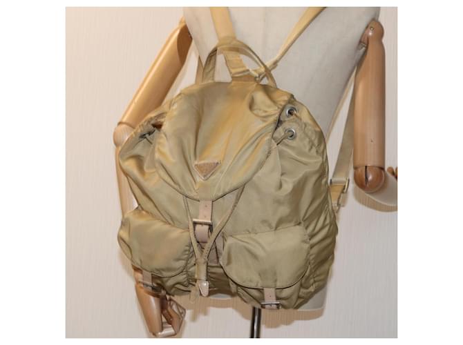 PRADA Rucksack Nylon Beige Auth 73873 - Ansicht 22