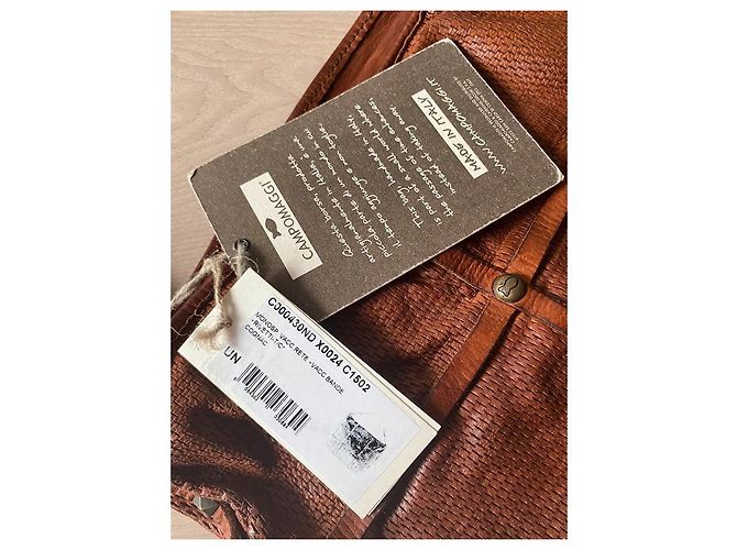 Borsa monospalla Campomaggi in pelle color cognac. - vista 20