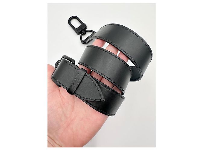 Maxi tracolla larga amovibile regolabile Louis Vuitton per borse viaggio messenger Nero - vista 11