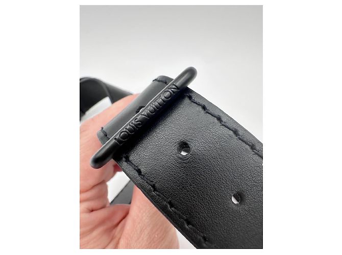 Maxi tracolla larga amovibile regolabile Louis Vuitton per borse viaggio messenger Nero - vista 5