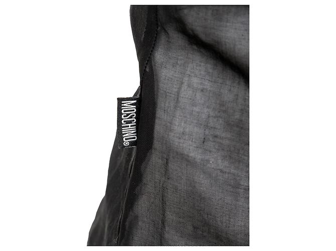 Moschino Jeans Camicia in cotone trasparente Nero - vista 5