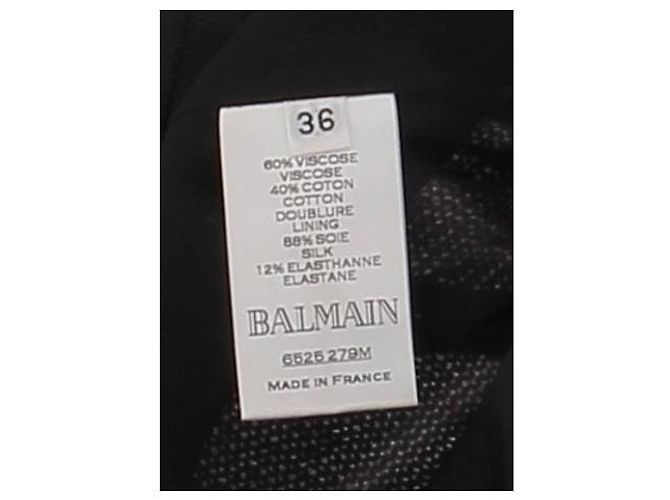 Pantalones Balmain T.FR 36 Viscosa Negro - vista 6