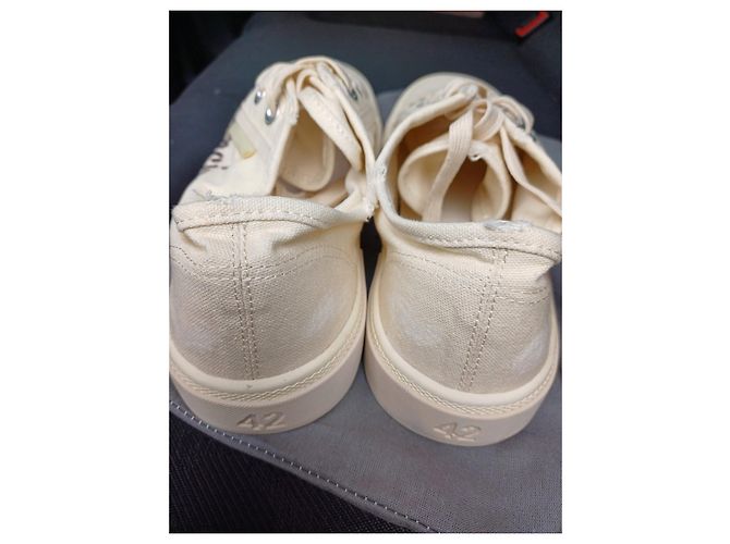 Sneakers Balenciaga Uomo Eggshell Cotone Taglia 42 Bianco sporco - vista 3