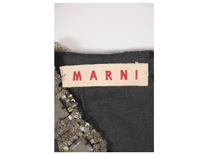 Abito da cocktail decorato Marni in lana nera Nero - vista 10