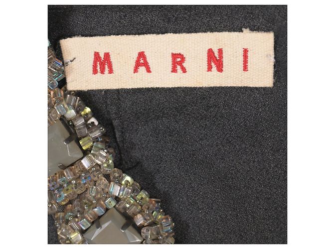 Abito da cocktail decorato Marni in lana nera Nero - vista 5