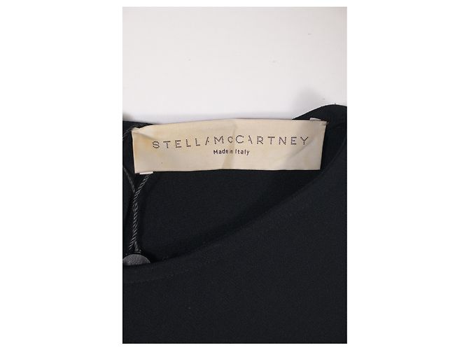 Stella Mc Cartney Vestido con mangas de cuero Stella McCartney en algodón negro - vista 10