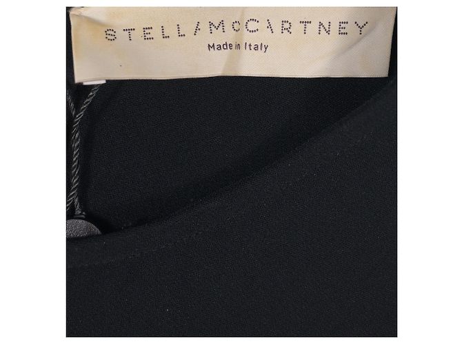 Stella Mc Cartney Vestido con mangas de cuero Stella McCartney en algodón negro - vista 5