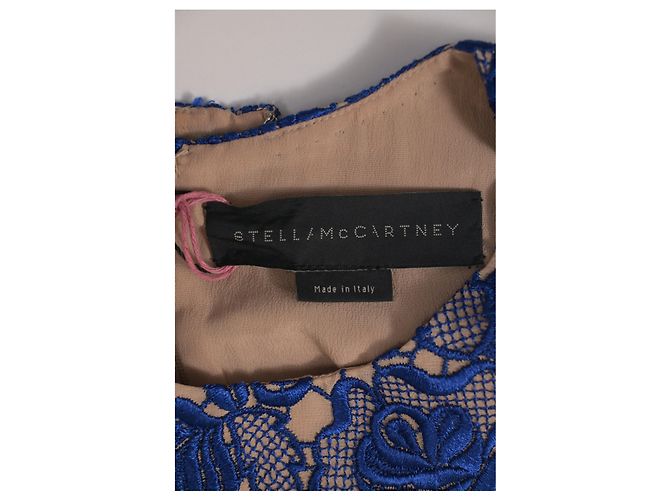 Stella Mc Cartney Stella McCartney Langärmliges Kleid aus blauer Celia-Spitze - Ansicht 10