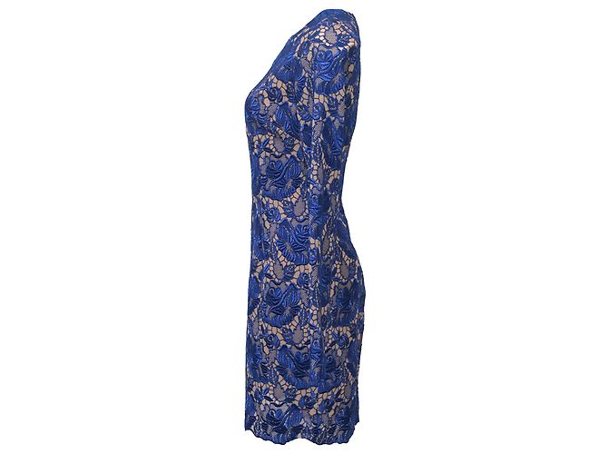 Stella Mc Cartney Stella McCartney Langärmliges Kleid aus blauer Celia-Spitze - Ansicht 2