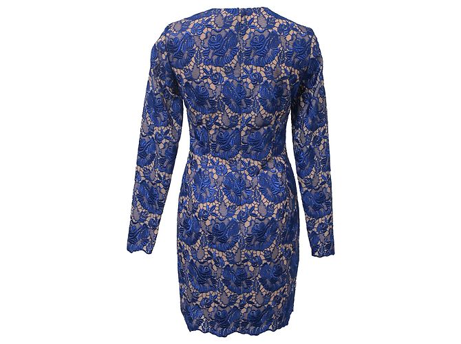 Stella Mc Cartney Stella McCartney Langärmliges Kleid aus blauer Celia-Spitze - Ansicht 3
