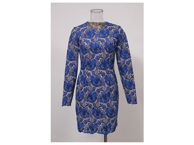 Stella Mc Cartney Stella McCartney Langärmliges Kleid aus blauer Celia-Spitze - Ansicht 6