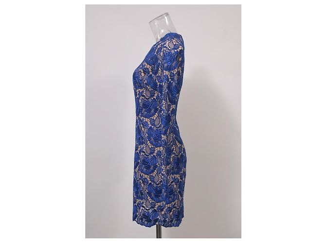 Stella Mc Cartney Stella McCartney Langärmliges Kleid aus blauer Celia-Spitze - Ansicht 7