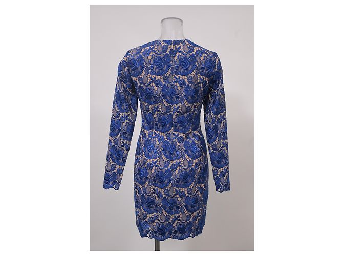 Stella Mc Cartney Stella McCartney Langärmliges Kleid aus blauer Celia-Spitze - Ansicht 8